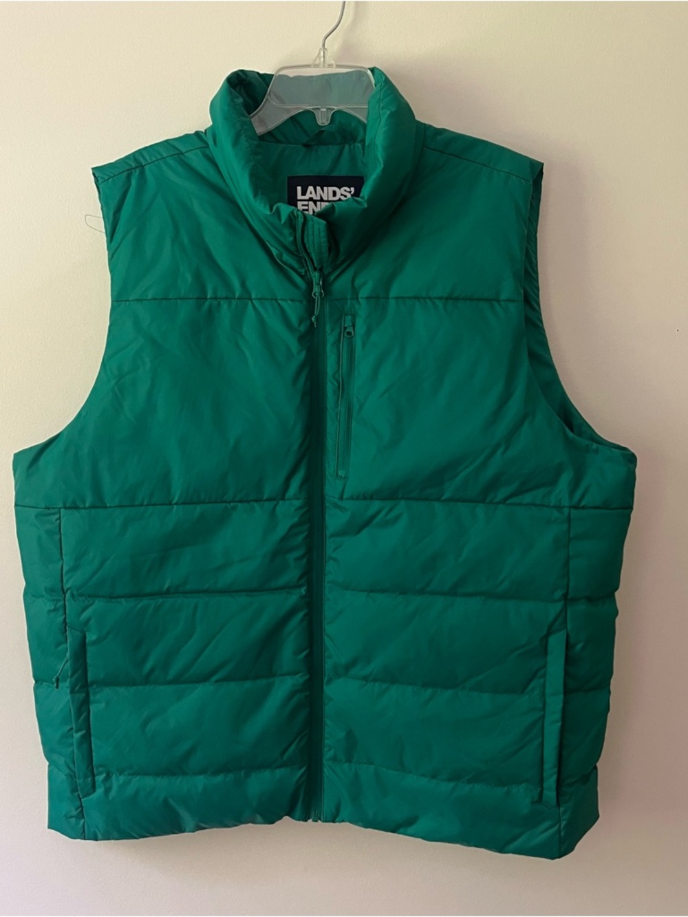 Lands' End Quilted Down Puffer Vest XL Green